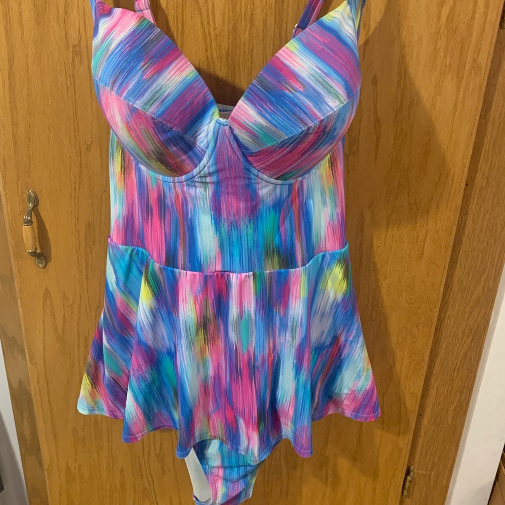 Multi-Colored Swim Dress